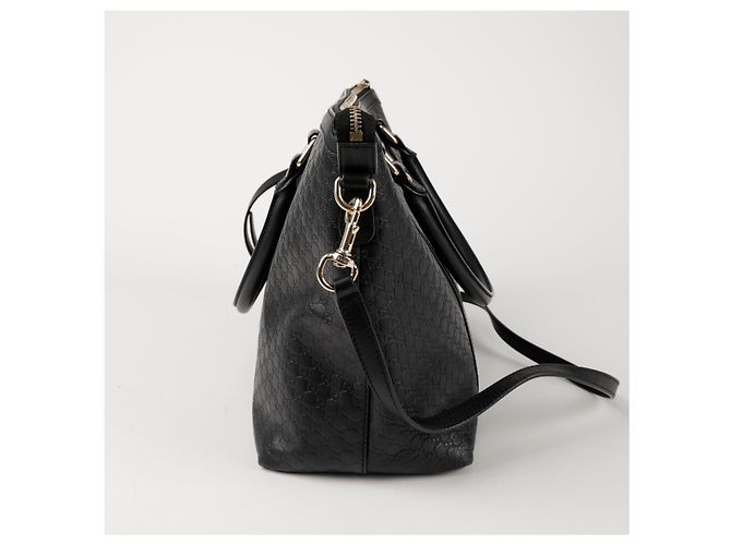 Gucci Borsa a Tracolla Micro Sima Tote Nera Nero - vista 4