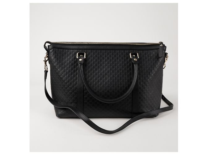 Gucci Borsa a Tracolla Micro Sima Tote Nera Nero - vista 5