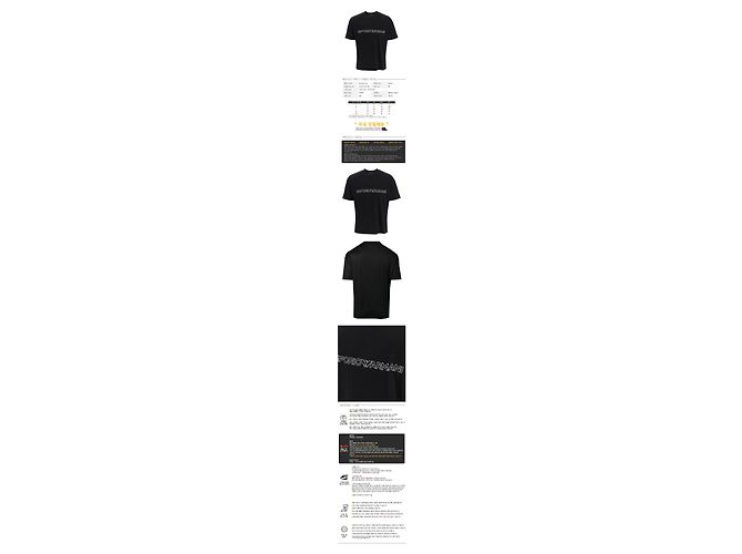 Armani T-Shirt mit besticktem Logo Schwarz - Ansicht 2