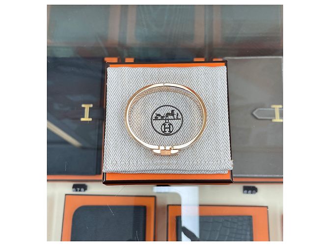 Hermès Bracciale Click PM Oro Bianco/Oro Rosa - vista 3