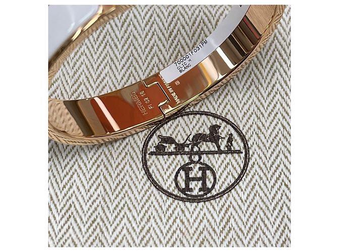 Hermès Bracciale Click PM Oro Bianco/Oro Rosa - vista 6