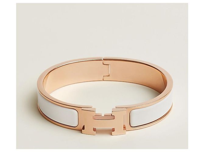 Hermès Bracciale Click PM Oro Bianco/Oro Rosa - vista 8