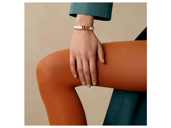 Hermès Bracciale Click PM Oro Bianco/Oro Rosa - vista 9