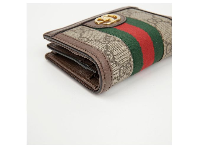 Gucci Tarjetero Ophidia GG Marrón Castaño - vista 12