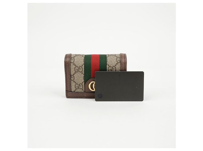 Gucci Tarjetero Ophidia GG Marrón Castaño - vista 18