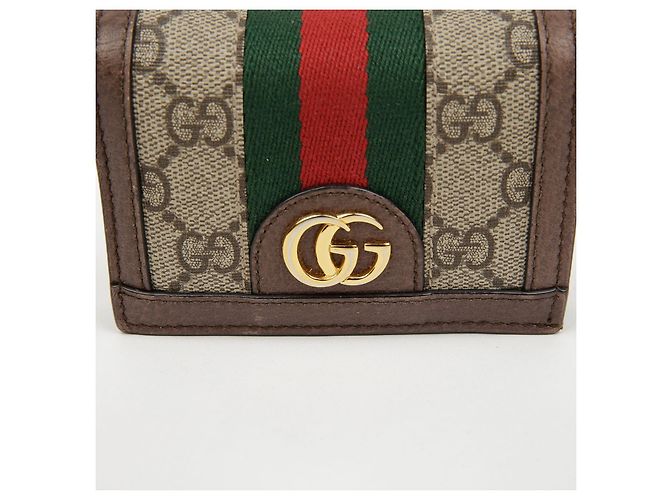 Gucci Tarjetero Ophidia GG Marrón Castaño - vista 3