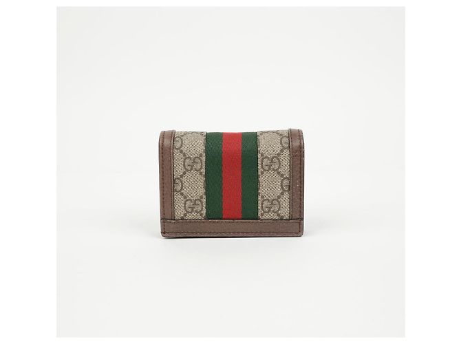 Gucci Tarjetero Ophidia GG Marrón Castaño - vista 4