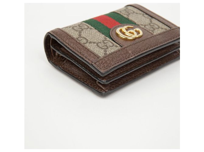 Gucci Tarjetero Ophidia GG Marrón Castaño - vista 9
