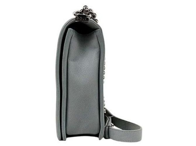 Chanel Borsa a tracolla Large Boy in pelle caviar grigia Marrone - vista 2