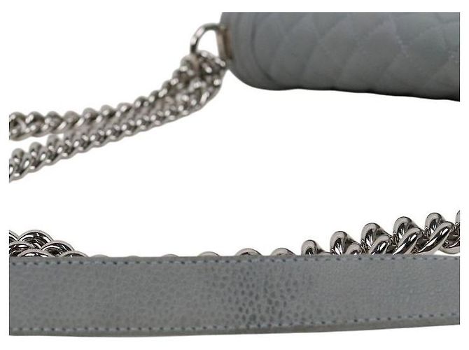 Chanel Borsa a tracolla Large Boy in pelle caviar grigia Marrone - vista 7