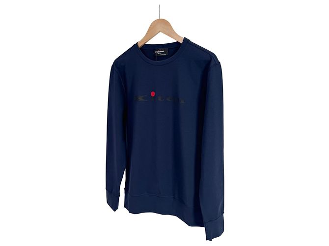 Kiton Klassisches Logo-Sweatshirt für Herren Navy Blau - Ansicht 2