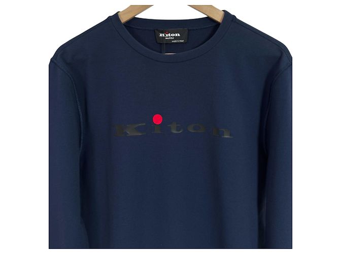 Kiton Klassisches Logo-Sweatshirt für Herren Navy Blau - Ansicht 6