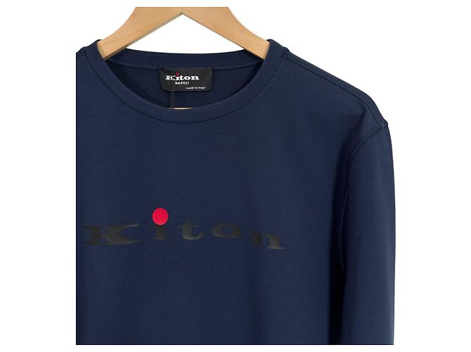 Kiton Klassisches Logo-Sweatshirt für Herren Navy Blau - Ansicht 7