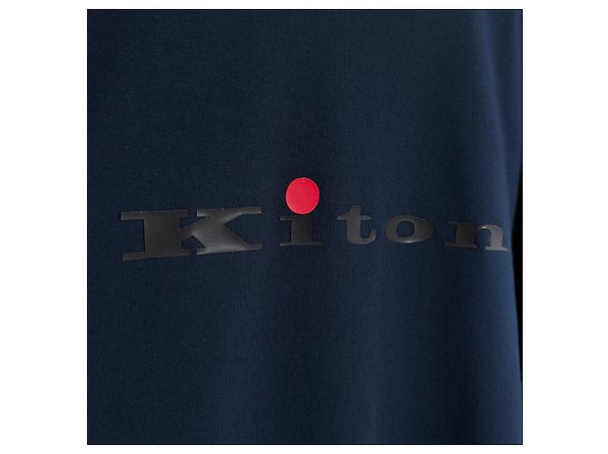 Kiton Klassisches Logo-Sweatshirt für Herren Navy Blau - Ansicht 8