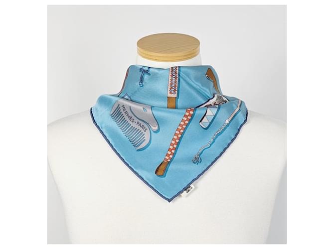 Hermès Cura della sciarpa di seta da donna Blu - vista 10