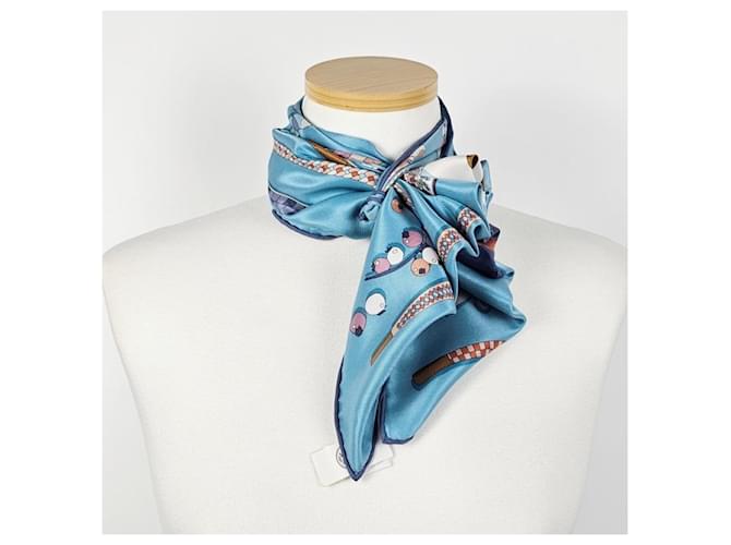 Hermès Cura della sciarpa di seta da donna Blu - vista 11