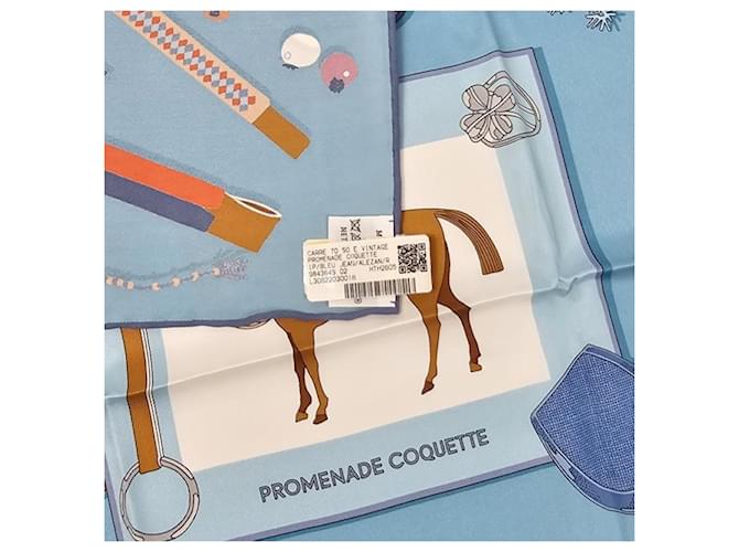 Hermès Cura della sciarpa di seta da donna Blu - vista 12