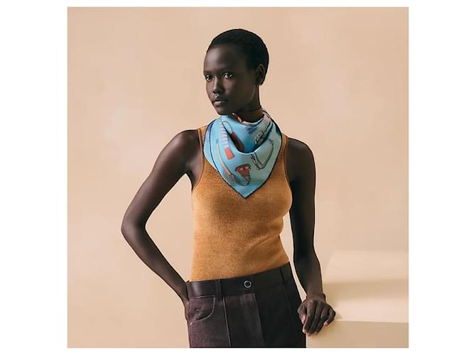 Hermès Cura della sciarpa di seta da donna Blu - vista 3