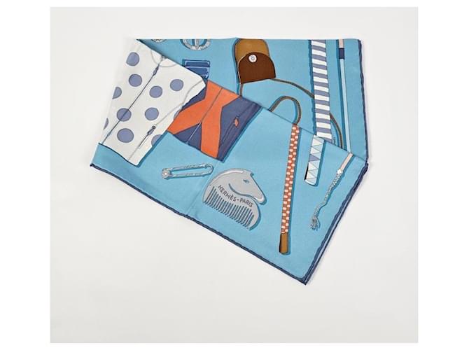 Hermès Cura della sciarpa di seta da donna Blu - vista 8