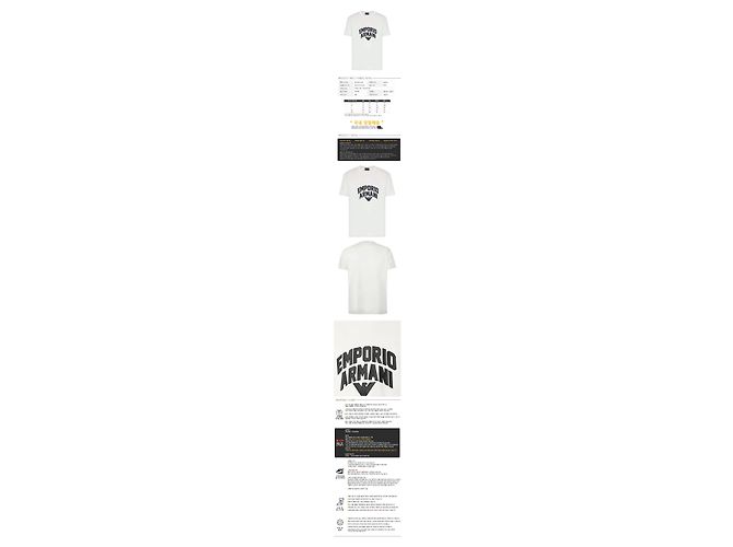 Armani T-Shirt mit besticktem Logo Weiß - Ansicht 2