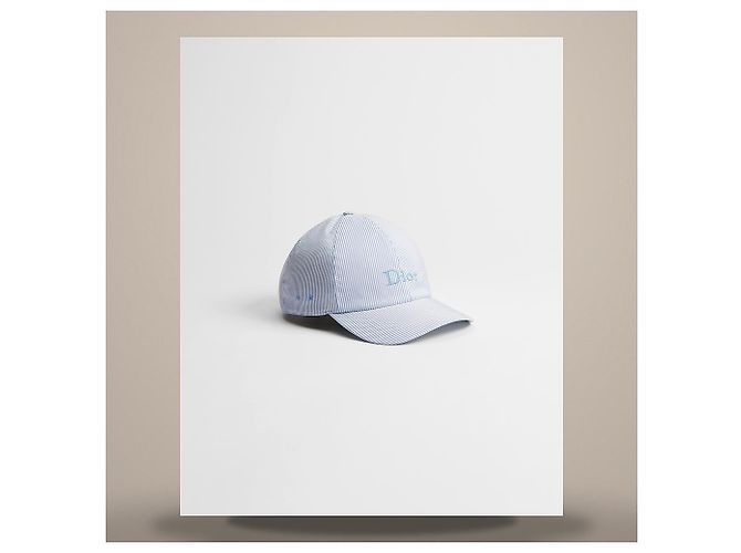 Dior Riviera Mariniere De Player Cap Light Blue Silk Cotton - vue 2
