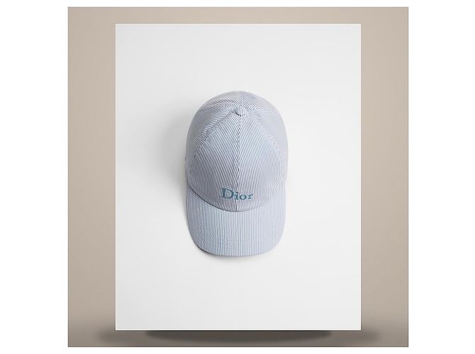 Dior Riviera Mariniere De Player Cap Light Blue Silk Cotton - vue 4