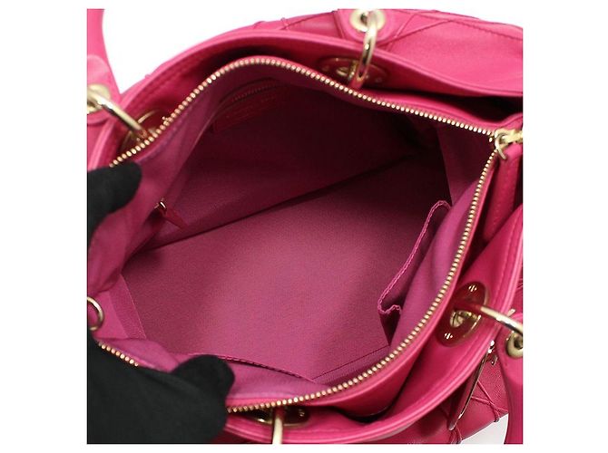 Dior Borsa a tracolla Boston Granville in nappa Cannage rosa - vista 13