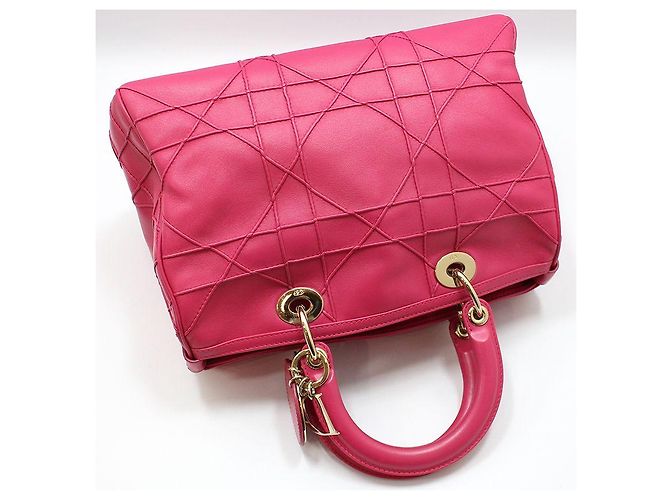 Dior Borsa a tracolla Boston Granville in nappa Cannage rosa - vista 3