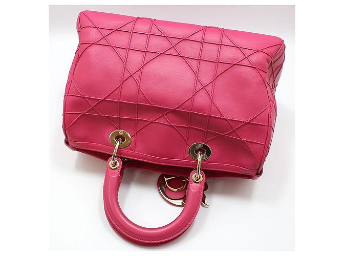 Dior Borsa a tracolla Boston Granville in nappa Cannage rosa - vista 4