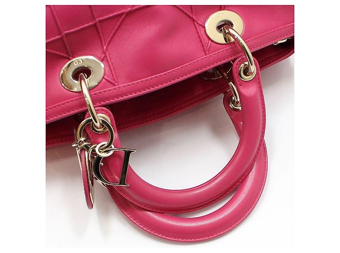 Dior Borsa a tracolla Boston Granville in nappa Cannage rosa - vista 7
