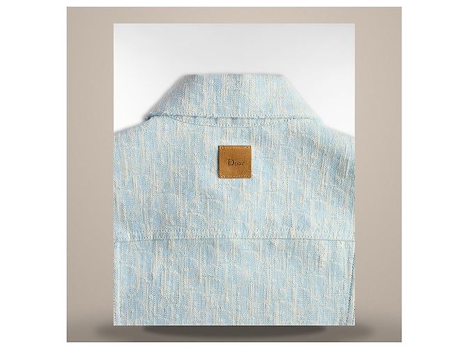 Dior Crop Jacket Light Blue Oblique Washed Cotton Denim - Ansicht 4