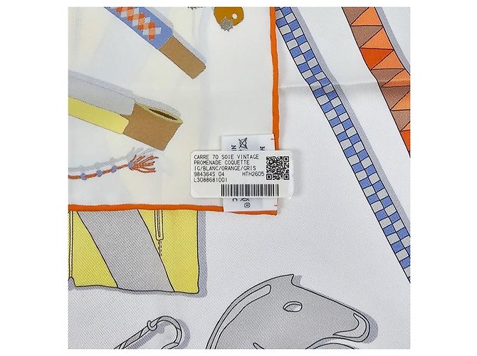 Hermès Foulard Carré in seta da donna Arancione - vista 15