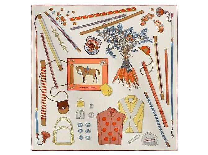 Hermès Foulard Carré in seta da donna Arancione - vista 2