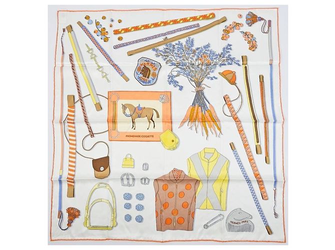 Hermès Foulard Carré in seta da donna Arancione - vista 6