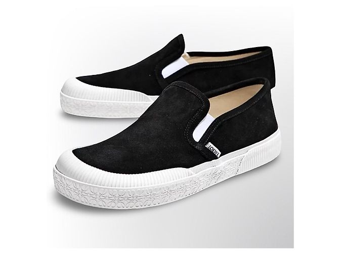 Sneakers Loewe Vulca in camoscio nero - vista 2