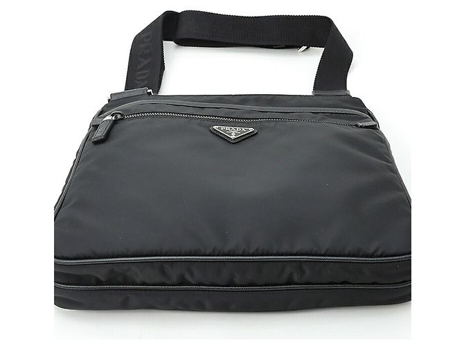 Borsa a tracolla Prada Nylon x Saffiano Leather Nero - vista 4