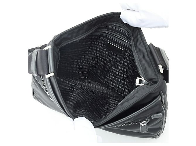 Borsa a tracolla Prada Nylon x Saffiano Leather Nero - vista 6