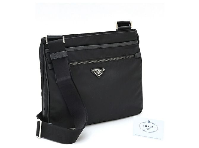 Borsa a tracolla Prada Nylon x Saffiano Leather Nero - vista 7