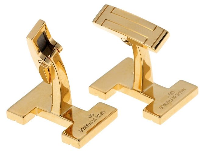 Hermès Abotoaduras Hermes banhadas a ouro Dourado - vista 2