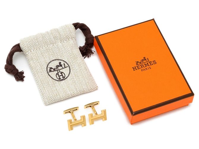 Hermès Abotoaduras Hermes banhadas a ouro Dourado - vista 5
