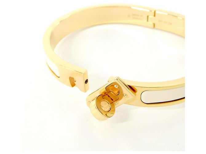 Hermès Bracciale Hermes Mini Click Kelly PM Beige D'oro - vista 3