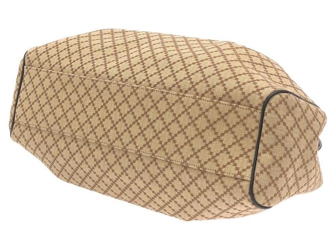 Borsa a mano Gucci in tela beige - vista 3