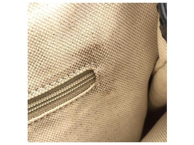 Borsa a mano Gucci in tela beige - vista 6