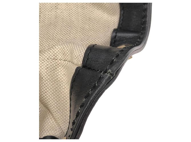 Borsa a mano Gucci in tela beige - vista 7