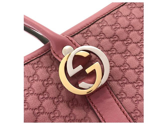 Borsa a mano Gucci in pelle Micro GG rosa - vista 3