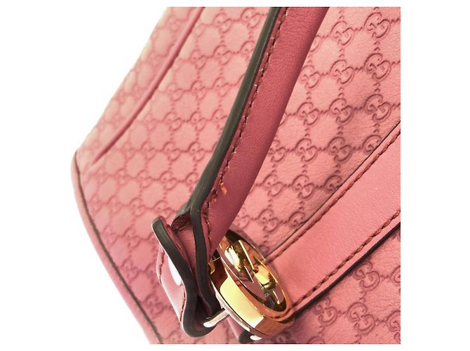 Borsa a mano Gucci in pelle Micro GG rosa - vista 4