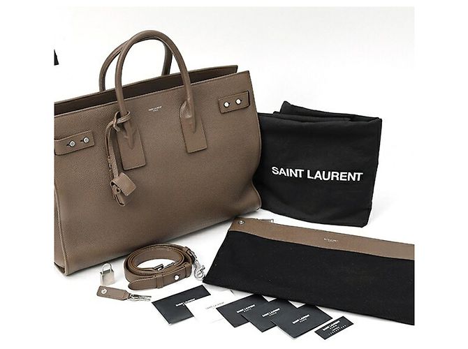 Borsa Saint Laurent Thin Large Sac de Jour Marrone - vista 8