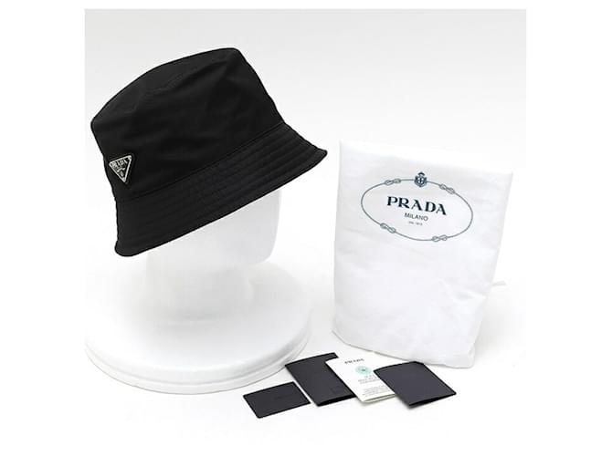 Prada Re-Nylon Triangle Bucket Hat Schwarz - Ansicht 8