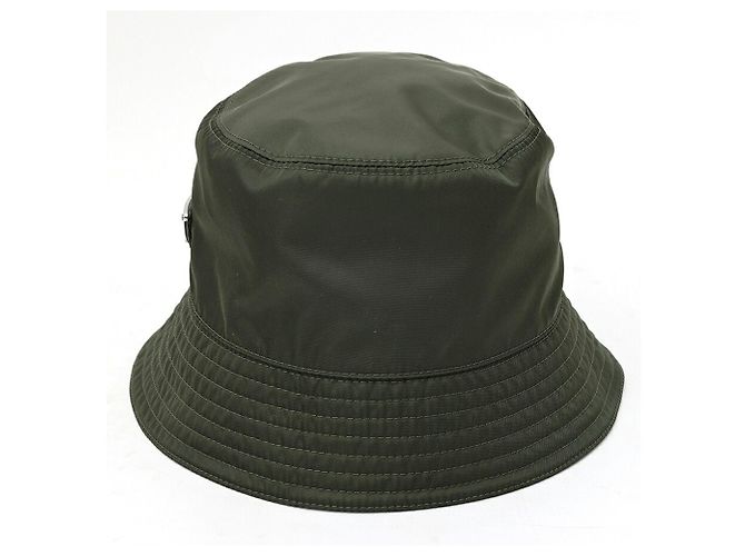 Cappello bucket Prada in Re-Nylon con triangolo Cachi - vista 2