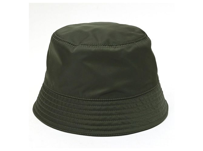Cappello bucket Prada in Re-Nylon con triangolo Cachi - vista 3